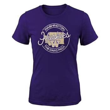 NCAA Washington Huskies Girls' Short Sleeve Crew Neck T-Shirt