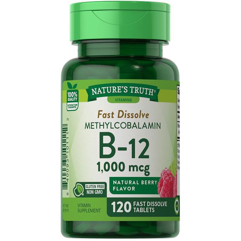 Nature's Truth Vitamin B12 1000 mcg | 120 Fast Dissolve Tablets, 1 of 5