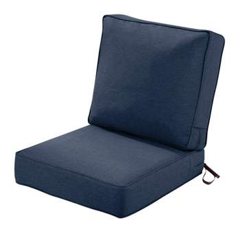 25" x 47" Montlake FadeSafe Patio Lounge Chair Cushion Set Heather Indigo - Classic Accessories