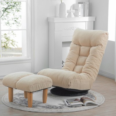 GlasFlength Accent Chairs Modern Lounge Chair with Streamlined Comfort for Living Room or Reading Nook, Beige,45.3”*22.8”*35.8"