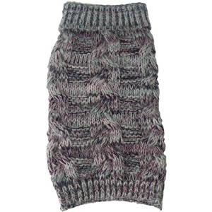 Pet Life (R) Royal Bark Heavy Cable Knitted Designer Fashion Dog Sweater - 1 of 3