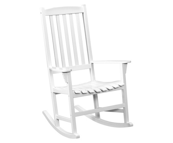 Belize Hardwood Porch Rocker - White - Aiden Lane