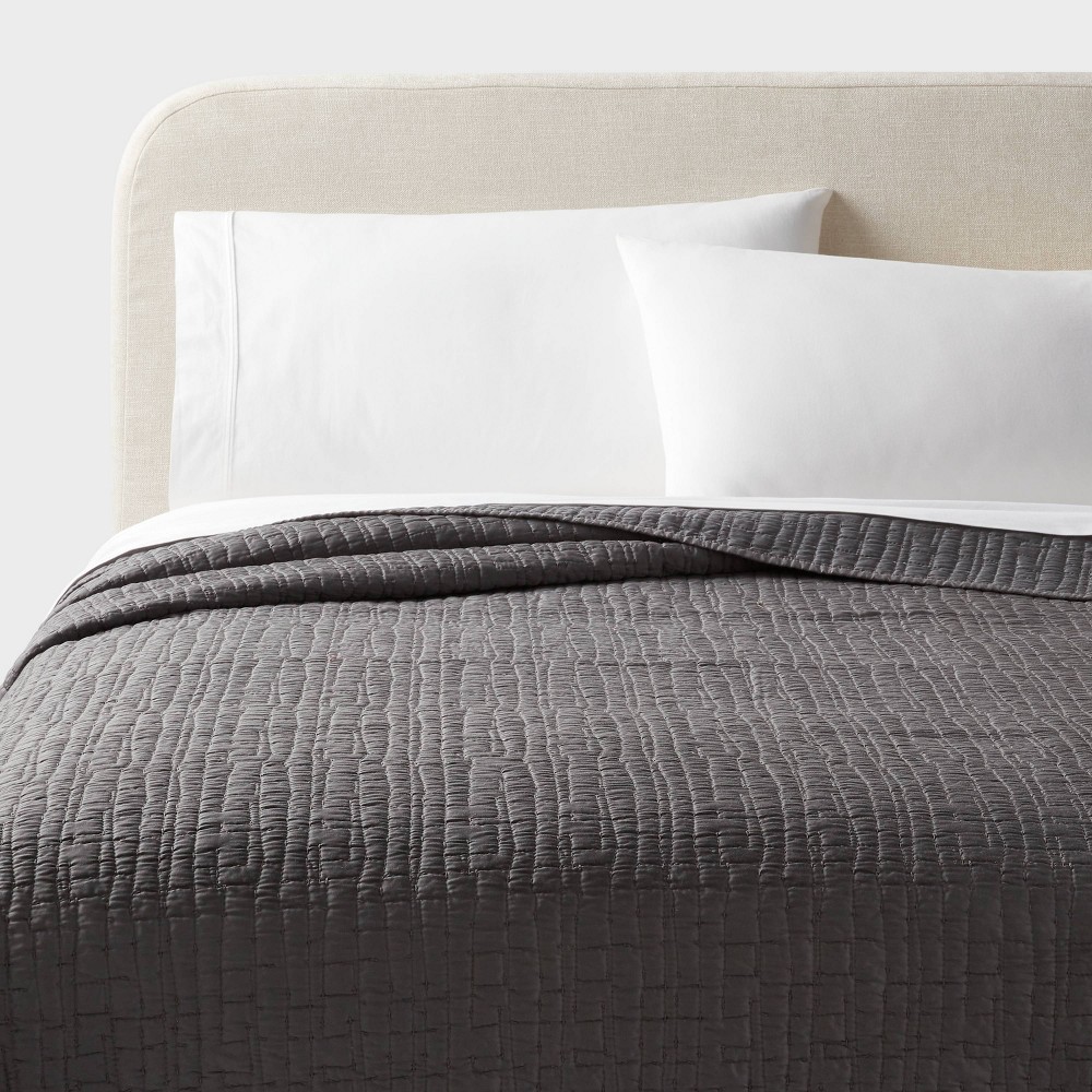 Photos - Bed Linen Full/Queen TENCEL® Quilt Dark Gray - Threshold™