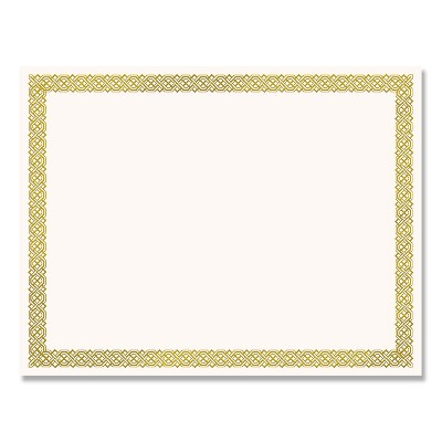 Great Papers! Foil Border Certificates 8.5 x 11 Ivory/Gold Braided 12/Pack 936060