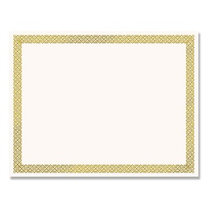 Great Papers! Foil Border Certificates 8.5 x 11 Ivory/Gold Braided 12/Pack 936060 - 1 of 2