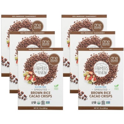 One Degree Organic Foods Sprouted Brown Rice Cacao Crisps - Case of 6/10 oz