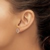 Chisel Stainless Steel Polished Rose IP-plated Cubic Zirconia Diamond-shaped Stud Earrings - 3 of 4