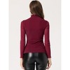 INSPIRE CHIC Women's Mesh Glitter Shiny Mock Turtleneck Long Sleeve Slim Party Shirts - 4 of 4