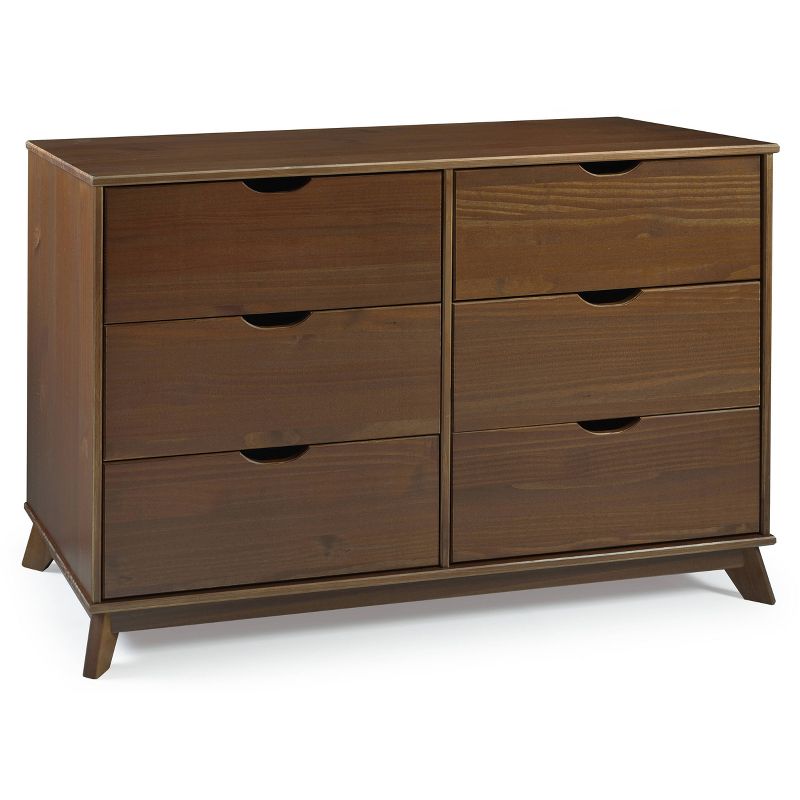 Pensy Solid Wood Mid-Century Modern 6 Drawer Dresser Walnut - Powell, 1 of 8