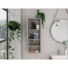 Vynxaria  Grey Wall Cabinet with Single Door, Two Interior Shelves, and Smoke Particle Board Melamine Finish - Stylish Storage Solution for Any Room - 2 of 4