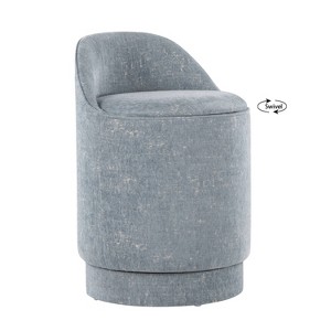 LumiSource Marla Upholstered Vanity Stool Fabric - 1 of 4