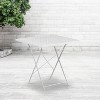 Emma and Oliver Commercial Grade 28" Square Colorful Metal Garden Patio Folding Patio Table - 2 of 2