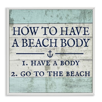 Stupell Industries Sassy Beach Body Steps, 12" x 12"