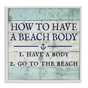 Stupell Industries Sassy Beach Body Steps, 12" x 12" - 1 of 4