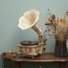 ROBOTIME 3D Wooden Puzzles Gramophone Model Kits Handcrank Mode Self-Assembly Record Player Support, Beige, 8.11"*5.04"*10.43" - 3 of 4