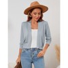 Coolmee Women's 3/4 Sleeve Cropped Cardigan Knit Sweaters Lightweight Open Front Shrug Bolero - 3 of 4