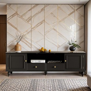 70.9'' Modern TV Stand for TVs up to 80 Inches, Entertainment Center with Open Compartment, TV Storage Cabinet with 2 Drawers - Leovsnove - 1 of 4