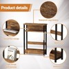 Slim 3-Tier Industrial Side Table – Space-Saving End Table with Storage Shelves & Magazine Rack for Living Room or Bedroom - 4 of 4