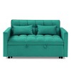 54.33" Modern Convertible Sleeper Sofa Bed with Adjustable Back, Compact Pull-Out Velvet Loveseat for Small Apartments or Offices–The Pop Home - 4 of 4