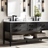 8-Inch 3 Hole 2-Handles Widespread Waterfall Bathroom Faucets for Sink with Pop Up Drain - 3 of 4