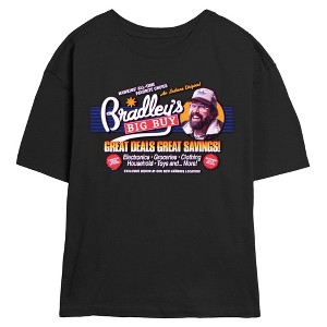 Juniors Womens Stranger Things Retro Bardley's Big Guy Great Deals T Shirt - 1 of 4