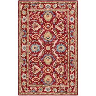 Blossom BLM691 Handmade Tufted Area Rug - Red/Green - 8' X 10' - Safavieh