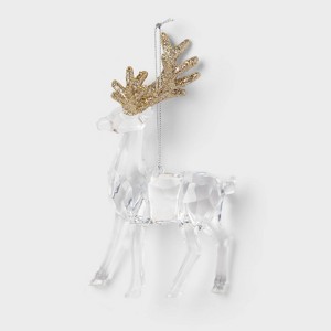 Acrylic Deer with Glittered Antlers Christmas Tree Ornament - Wondershop™ - 1 of 3