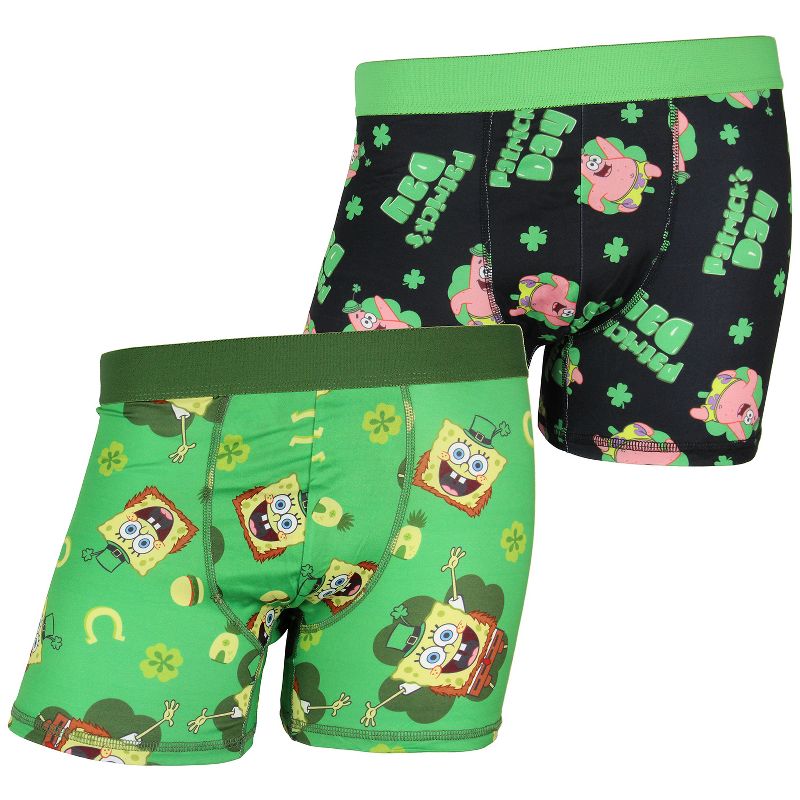 Nickelodeon SpongeBob SquarePants Men's St. Patrick's Day Boxer Shorts 2PC Set, 1 of 5