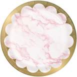 24ct Marble Disposable Dinnerware Dessert Plates Pink