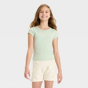 Girls' Short Sleeve Ribbed T-Shirt - art class™ - 1 of 3