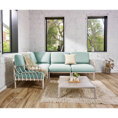 Gray Resin Square Outdoor Coffee Table