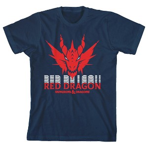 Dungeons & Dragons Red Dragon Crew Neck Short Sleeve Navy Boy's T-shirt - 1 of 3