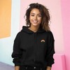 Dalix Rainbow Embroidered Fleece Cropped Hoodie Cold Fall Winter Women - 3 of 4