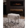 BirdRock Home Rectangular Grey Faux Fur Foot Stool Ottoman with Grey Legs - 3 of 4