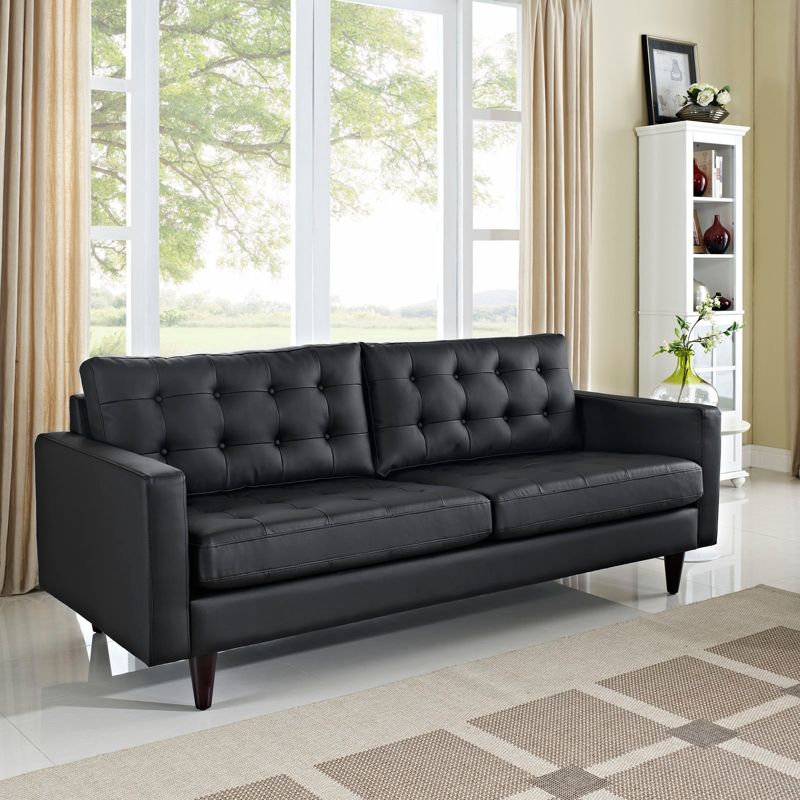 Empress Bonded Leather Sofa Black - Modway, 5 of 6