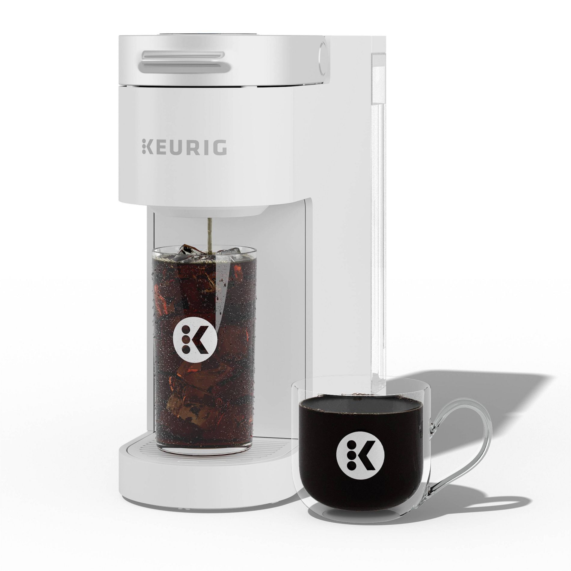 Keurig K-Iced Plus - White: Single-Serve Coffee Maker, Brews Iced Coffee, Fits Travel Mug, Removable Water Reservoir