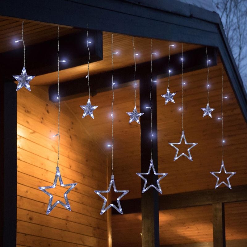 Northlight 138 Count Christmas Stars Icicle Lights - Pure White LED Lights - 8.25' Clear Wire, 2 of 7