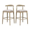 Christopher Knight Home Nyra Mid-Century Modern Rubberwood Upholstered Bar Stools (Set of 2) - 2 of 4