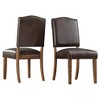 Set of 2 Cobble Hill Nailhead Accent Dining Chair Wood Marbled Chocolate - Inspire Q - image 2 of 4