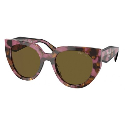 Prada PR 14WS 18N01T Womens Cat Eye Sunglasses Brown 52mm