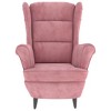 vidaXL Armchair in Retro Pink Velvet – Stylish Living Room Seating - 3 of 4