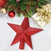 Aoibox 8 inch Red Star Christmas Tree Topper Glitter Shatterproof Plastic Decoration for 45 to 75 ft Trees Stable Base 1 Piece - 4 of 4