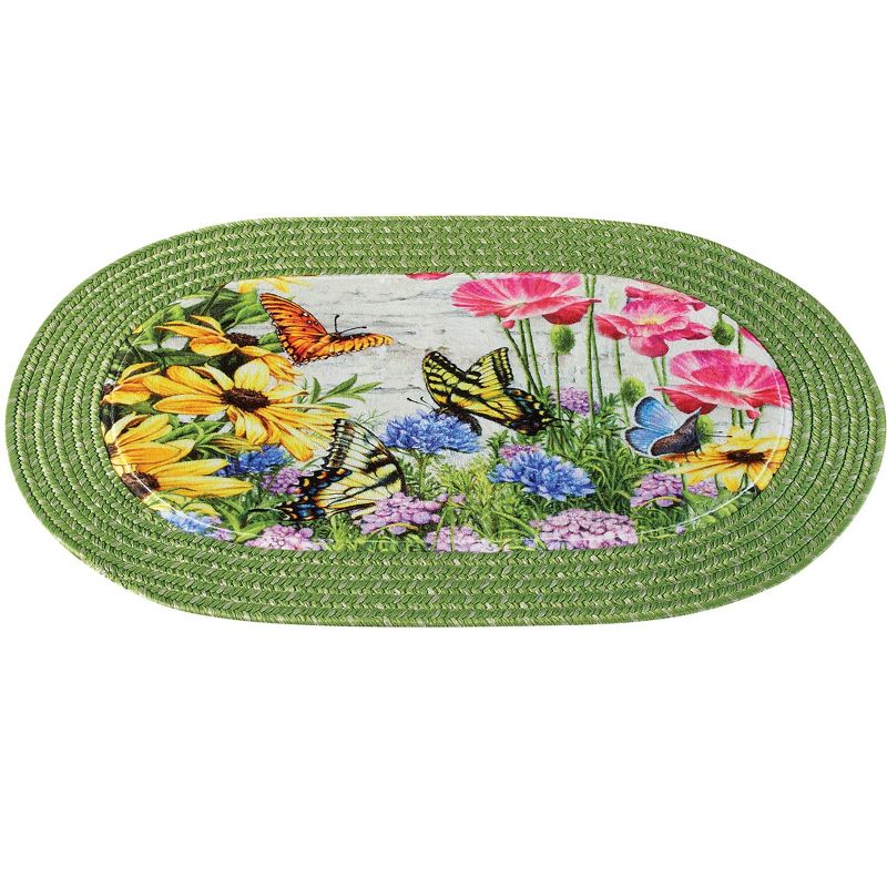 Collections Etc Butterfly Garden Braided Accent Rug by Dona Gelsinger 18X30, 1 of 5