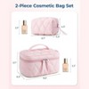 Generic Travel Makeup Bag 2-Piece Puffy Quilted  Make Up Bag Cosmetic Bags for Women - 3 of 4