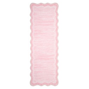 Washable Scalloped Rugs for Living Room Bedroom, Modern Solid Non Slip Rugs for Nursery Room Kids Room, Large Low Pile Carpet for Dining Room - 1 of 4