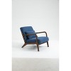 Gulches Mid Century Modern Accent Chair (Blue), Cotton Linen with Wood Frame & Waist Cushion for Living Room Bedroom Sunroom - 3 of 4