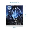 Howling Wolves Fleece Blanket - 50 x 60 Inches Soft Plush for Men, Women, and Kids - Cozy With Wolf Design - 3 of 4