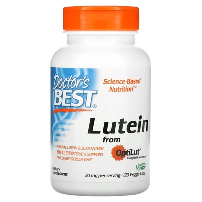 Doctor's Best Lutein from OptiLut, 10 mg, 120 Veggie Caps, Dietary Supplements