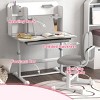 INFURNIC Kids Table Sets Height Adjustable Desk and Chair Set with Storage and Reading Rack for Study, Gray, 31.5"*21.7"*42.3" - 2 of 4