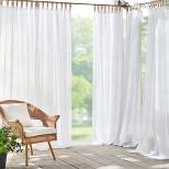 Darien Indoor/Outdoor Sheer Tab Top Single Window Curtain for Patio, Pergola, Porch, Cabana, Deck, Lanai - Elrene Home Fashions